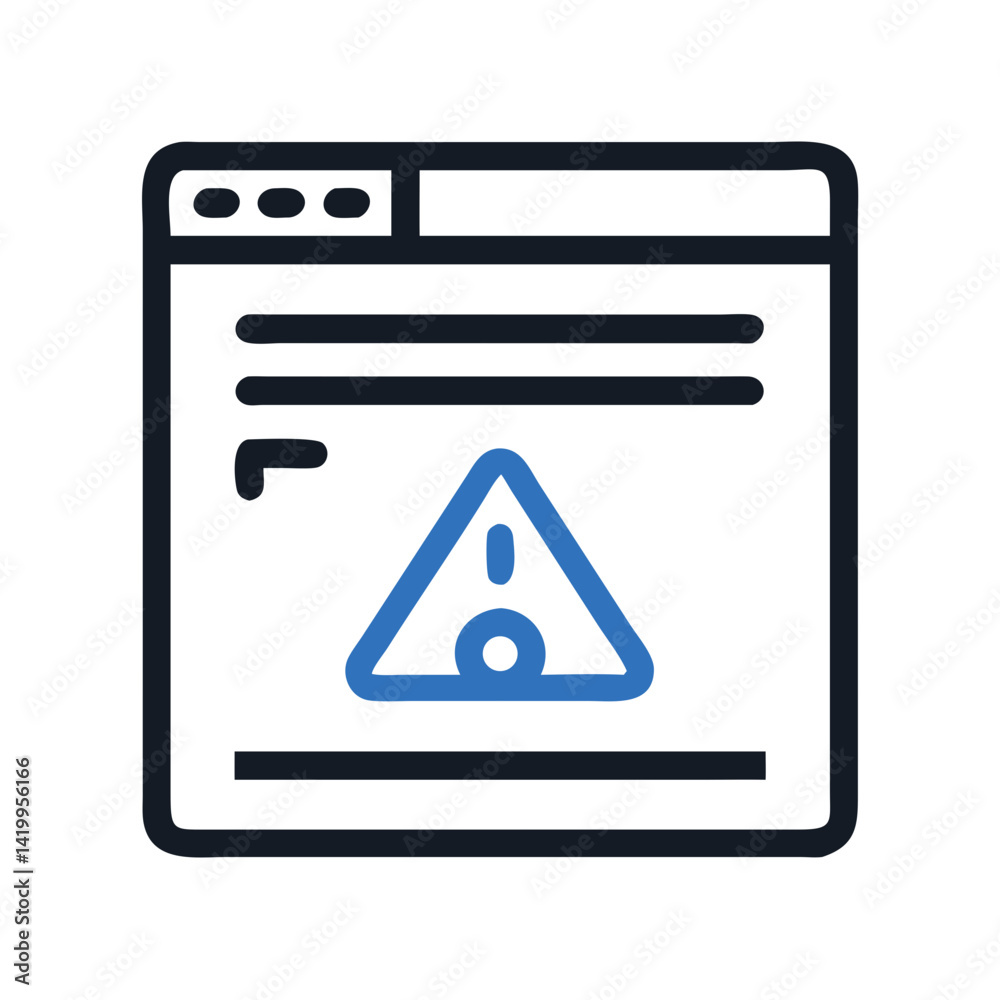 Aufkleber Browser with Error Icon Representing Webpage Issue and Access Error