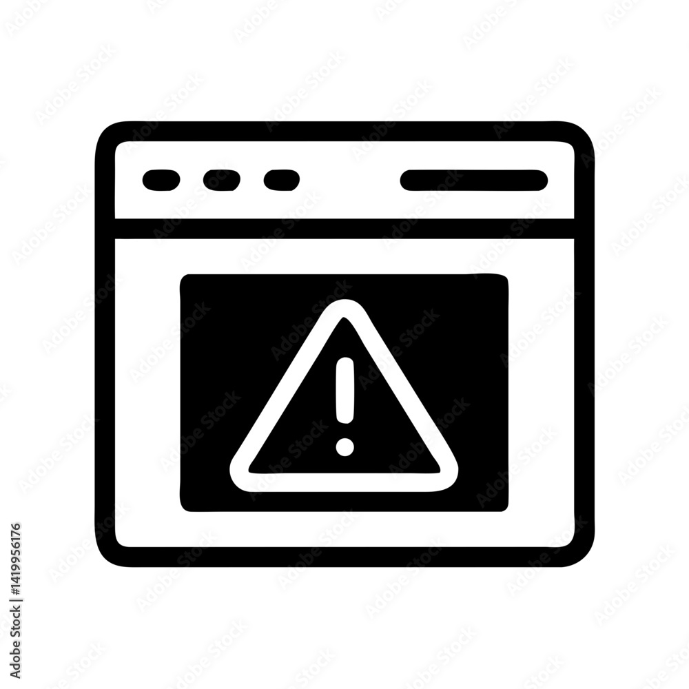 Poster Browser with Error Icon Representing Webpage Issue and Access Error