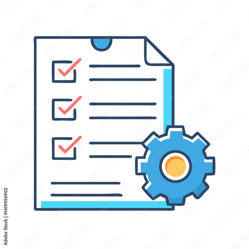 Aufkleber Checklist Document Icon Representing Project Task Management and To-Do Lists