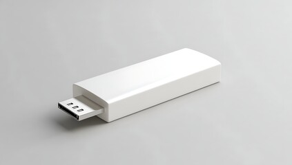 White flash drive, white background