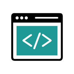 Code Window Icon Representing HTML and Web Development