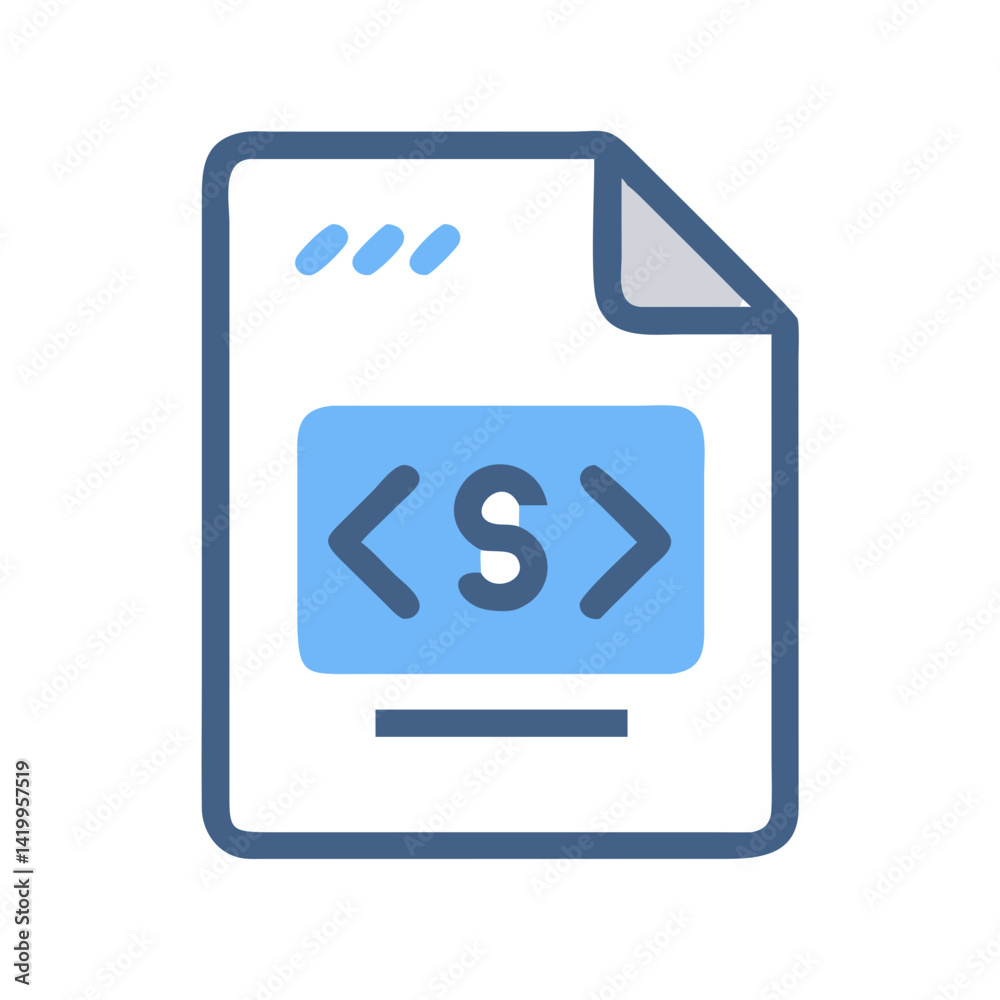 Poster CSS File Icon Representing Stylesheet Design and Web Page Styling