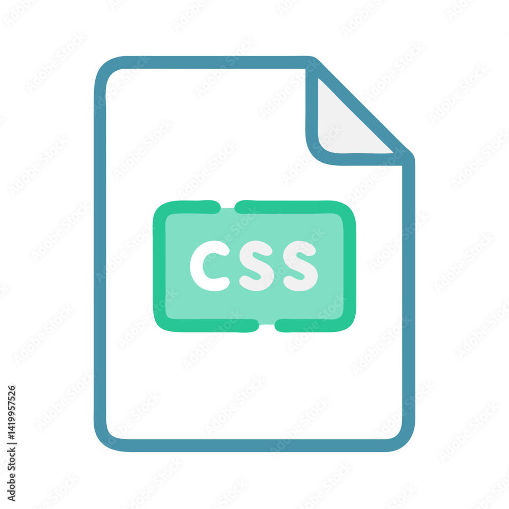 Poster CSS File Icon Representing Stylesheet Design and Web Page Styling