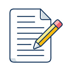 Document with Pencil Icon Representing Writing and Content Creation