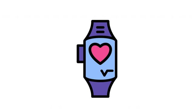 Smartwatch displaying heart rate monitor data, ideal for health technology concepts and fitness tracking app promotions. Fitness technology imagery.