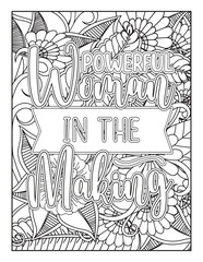 Womens Day Quotes Coloring Pages. set of hand drawn illustrations