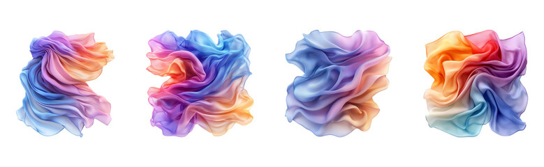 Vibrant, flowing fabric designs in a spectrum of colors.