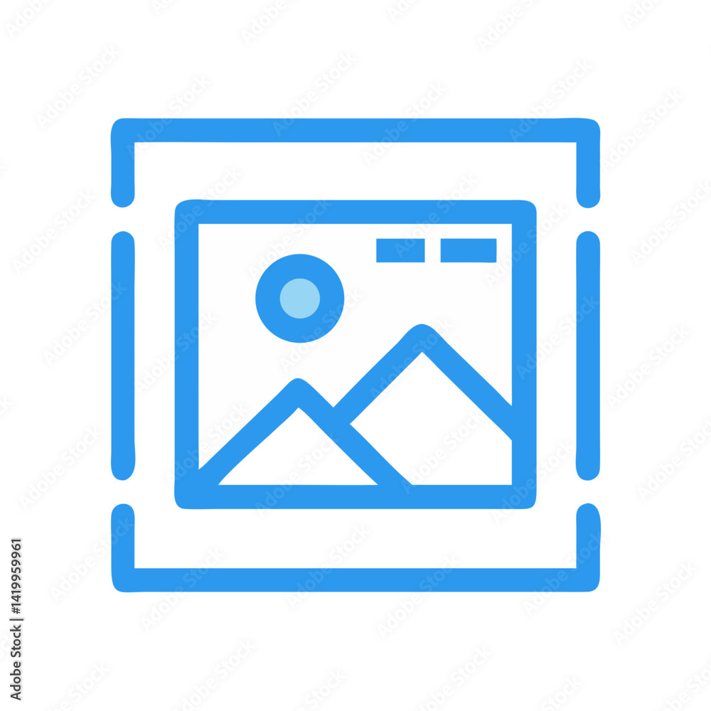 Poster Image in Frame Icon Representing Graphic Interface and Visual Design