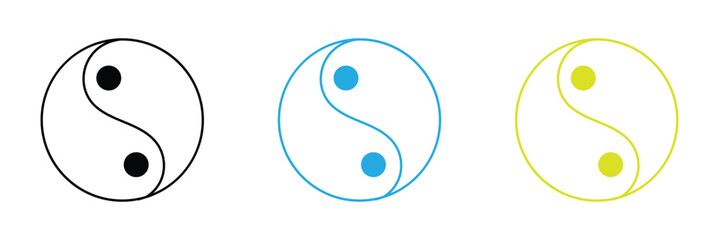Fototapeta premium Yin Yang symbol of balance and harmony. Yin-Yang set of flat simple vector icons collection for&nbsp;web&nbsp;and&nbsp;apps .Vector Illustration .EPS 10 . 