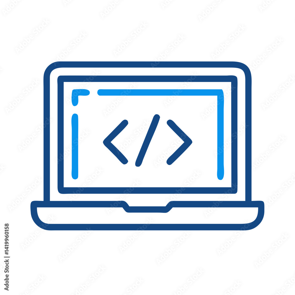 Poster Laptop with CSS Icon Representing Front-End Web Development and Styling