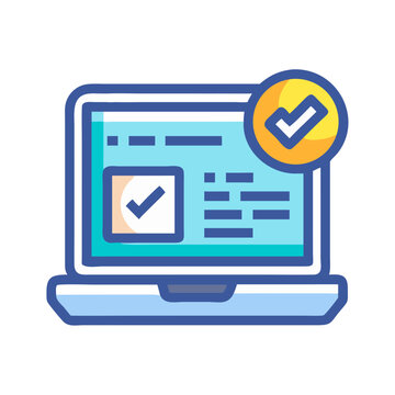 Laptop with Design Code Icon Representing Web Development and Coding Workstation