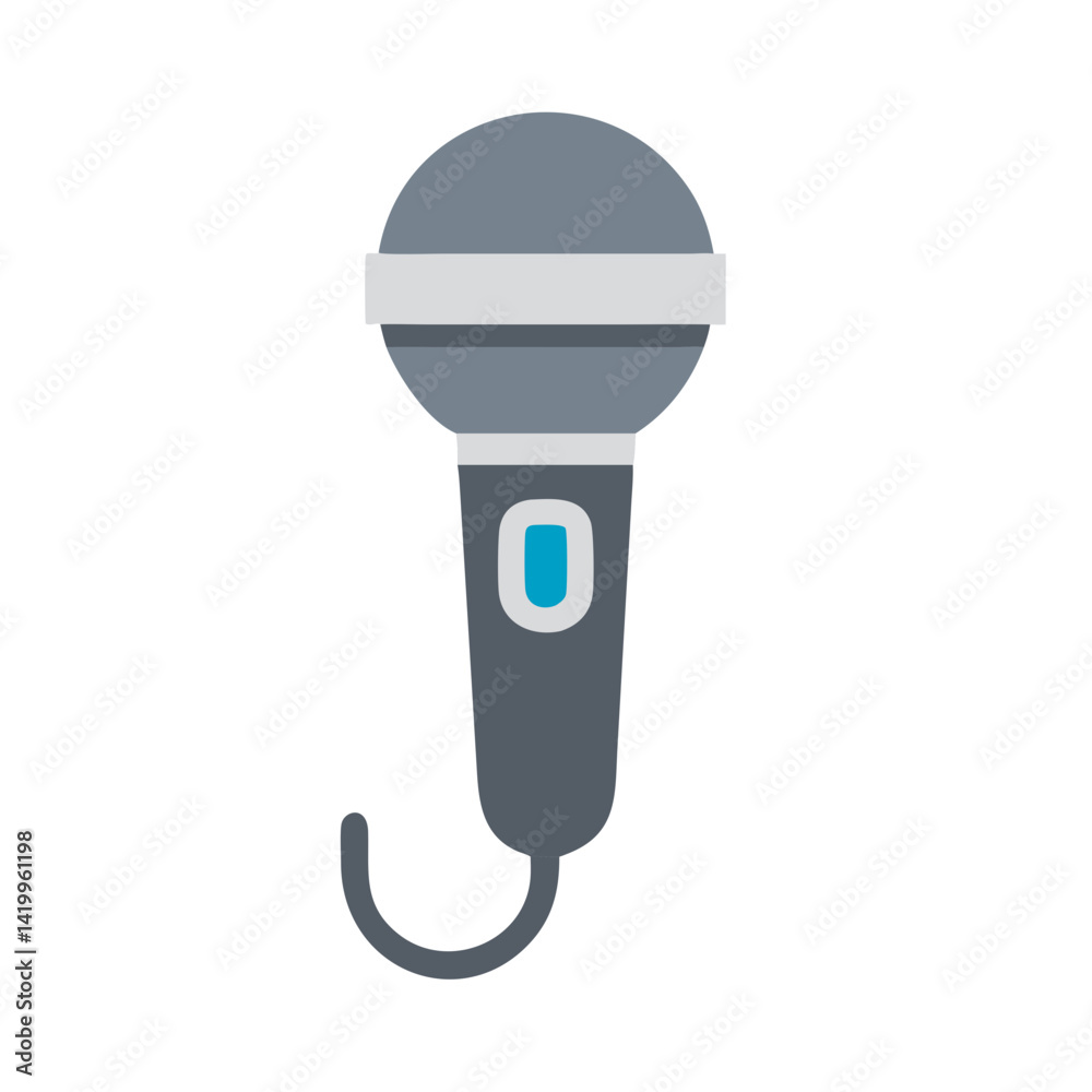 Poster Microphone Icon Representing Voice Recording Device for Audio Capture and Production