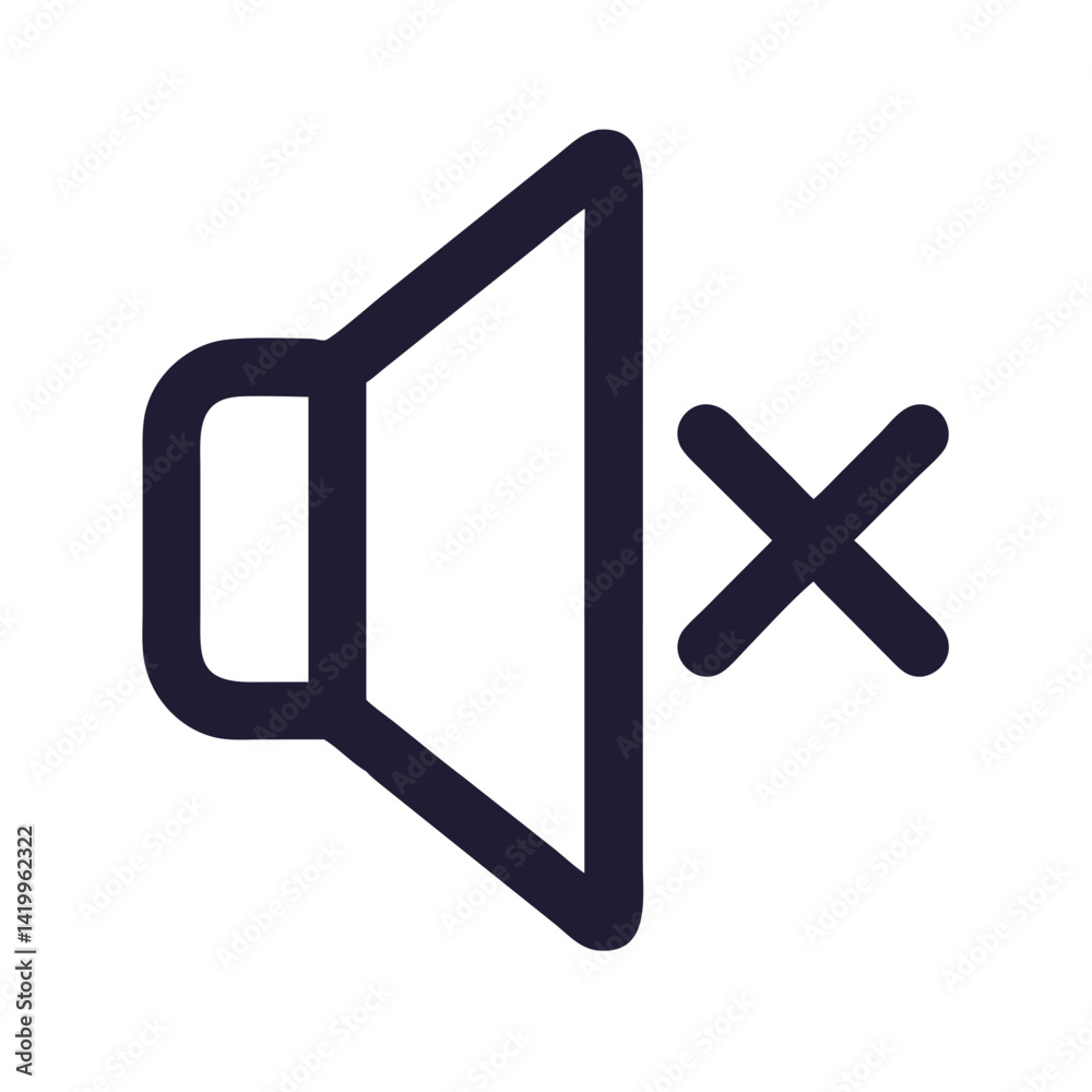 Poster Mute Speaker Icon Representing Volume Control and Disabled Audio Output