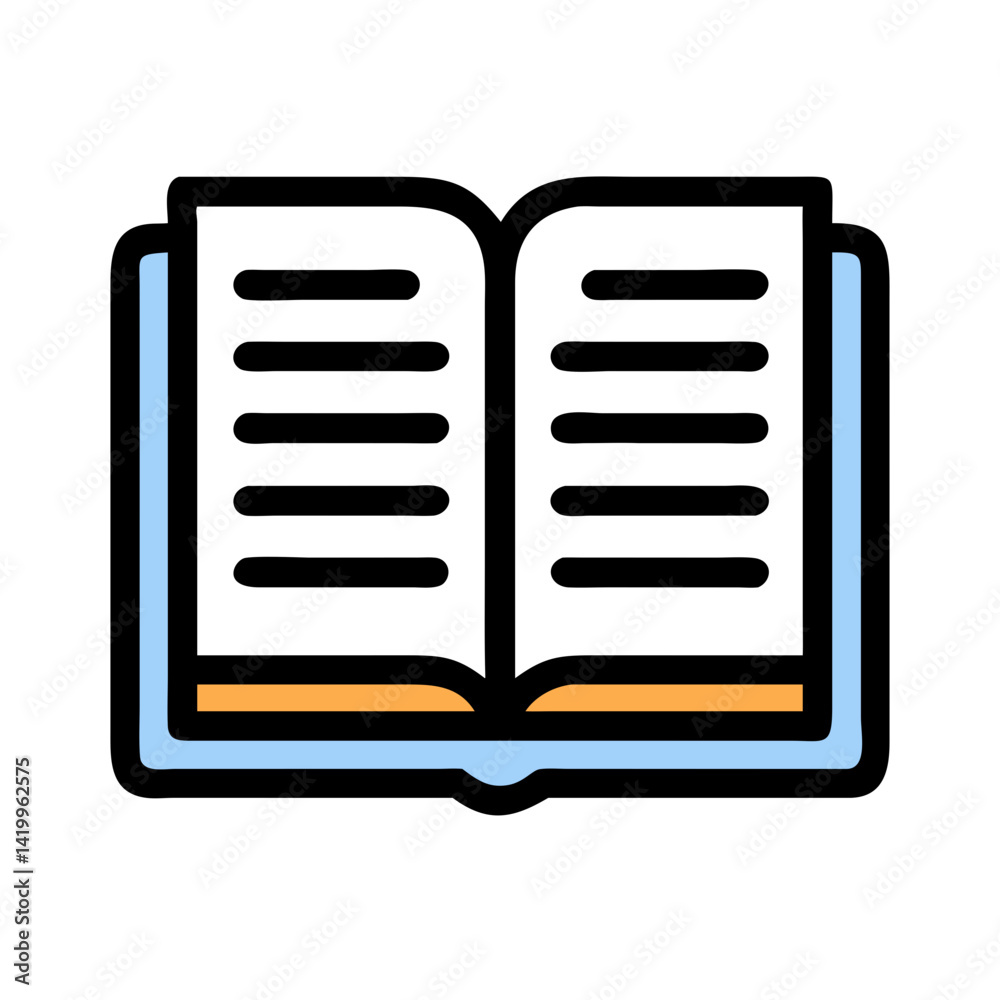 Aufkleber open book icon representing reading material and educational content