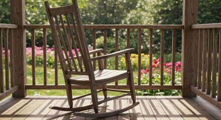 Fototapeta premium Rocking chair on porch, photo
