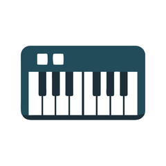 Piano Keyboard Icon Representing Classical Instrument for Music Performance and Composition