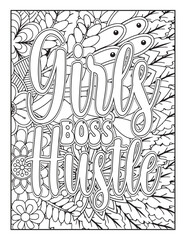 Womens Day Quotes Coloring Pages. hand drawn alphabet
