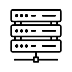 Server Stack Icon Representing Web Hosting Infrastructure and Data Management