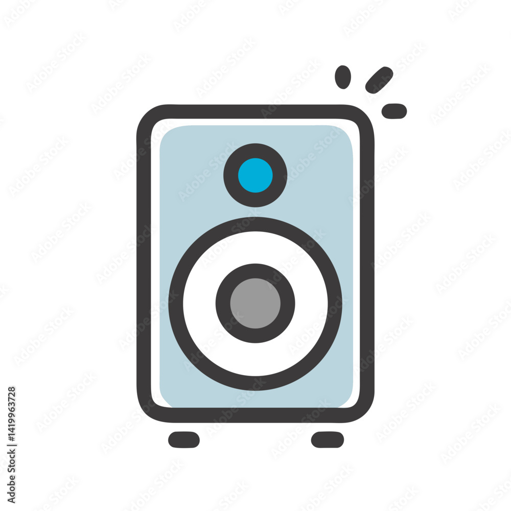 Aufkleber Sound Speaker Icon Representing Audio Output Device for Music and Media Playback
