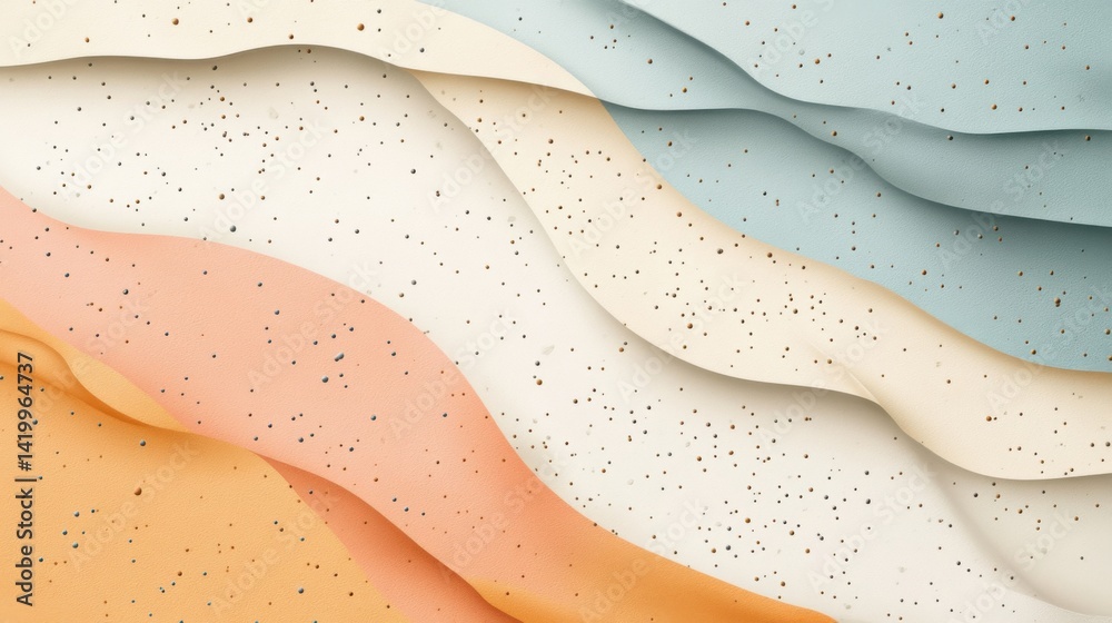 Poster abstract background with soft ecru tones dotted design and eggshell paper texture