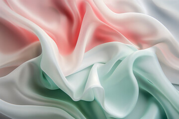 Gentle Wave Pattern with Mint and Pink Highlights