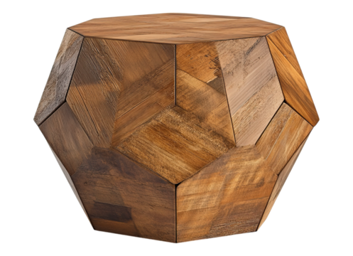Hexagonal wooden table
