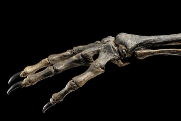 Ancient Avian Fossil:  A Close-Up of a Remarkably Preserved Extinct Bird Foot.