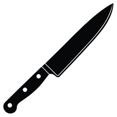Isolated Black Vector carving knife WIith White Background