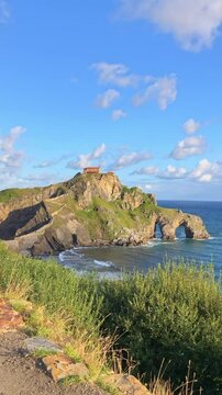 Scenic view of Saint John of Gaztelugatxe in the Basque Country, Spain