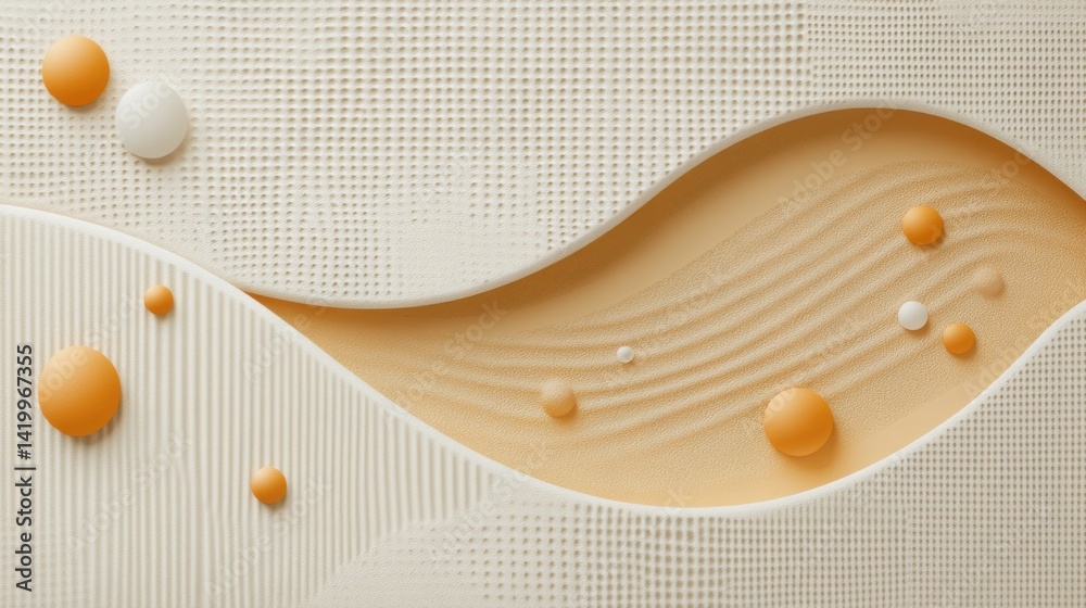 Poster abstract background with soft ecru tones dotted design and eggshell paper texture