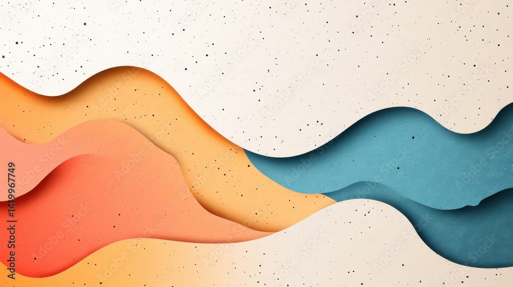 Poster abstract background with soft ecru tones dotted design and eggshell paper texture