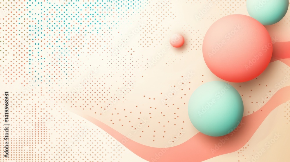 Poster abstract background with soft ecru tones dotted design and eggshell paper texture