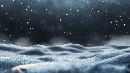 Obraz premium An abstract background of blue and gold bokeh lights and glitter is situated on a dark-colored surface