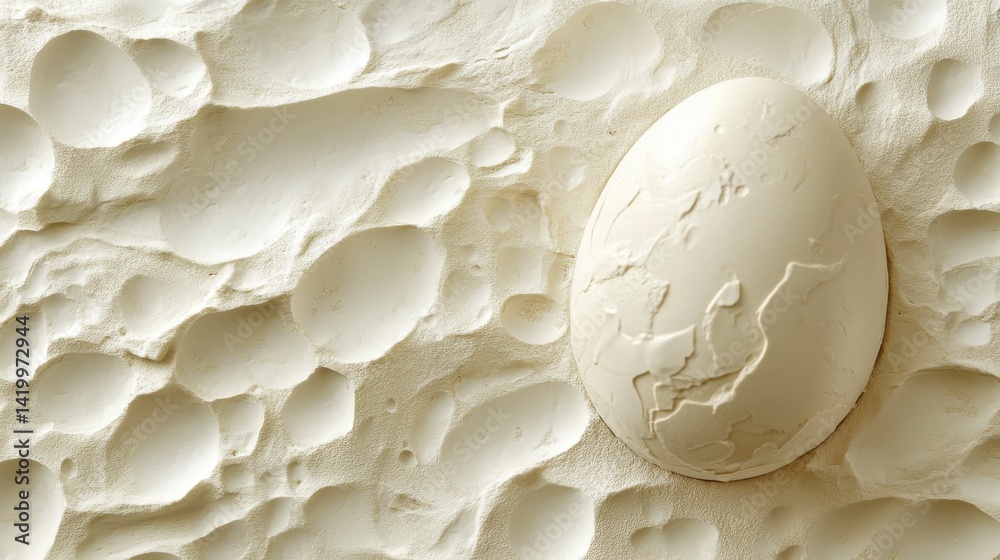 Poster abstract background with soft ecru tones dotted design and eggshell paper texture