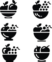 Minimal Fruit Bowl Silhouette Design for Healthy Living Lovers