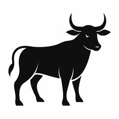 ox animal silhouette vector icon on white background