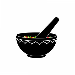 creative Silhouette Mortar and Pestle Icon Vector Illustration 