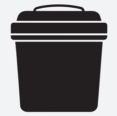 plastic container silhouette vector art illustration, vector trash can icon