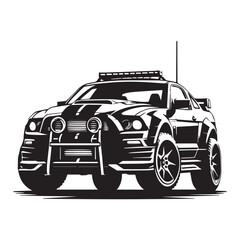 Set of Stylized Car Silhouettes with Creative Urban and Futuristic Elements – Black and White Vector Illustration