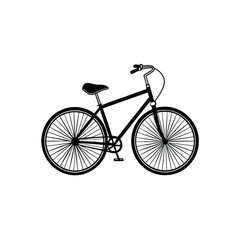 bicycle silhouette on white background