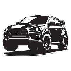Set of Stylized Car Silhouettes with Creative Urban and Futuristic Elements – Black and White Vector Illustration