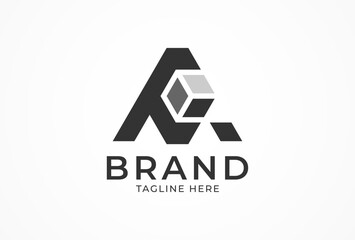 Box Logo, Geometric Letter A with Cube combination, suitable for brand and company logo design