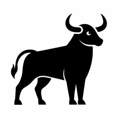 new ox silhouette animal vector icon with white background