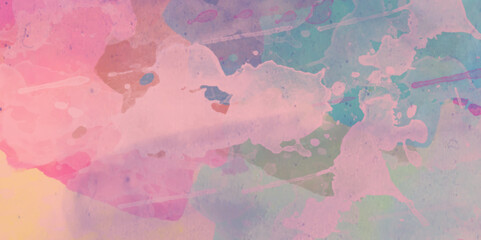 2d illustration. Artistic background image. Abstract painting on canvas, Soft watercolor wallpaper. . Pastel colors dabbed background. watercolor textured colorful gradient background .