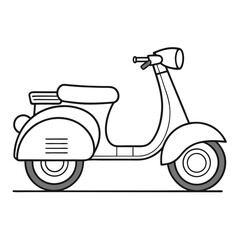 scooter motorcycle. Icon silhouette black and white on white background