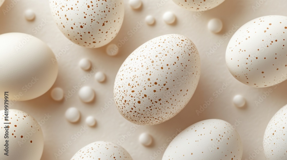 Poster abstract background with soft ecru tones dotted design and eggshell paper texture
