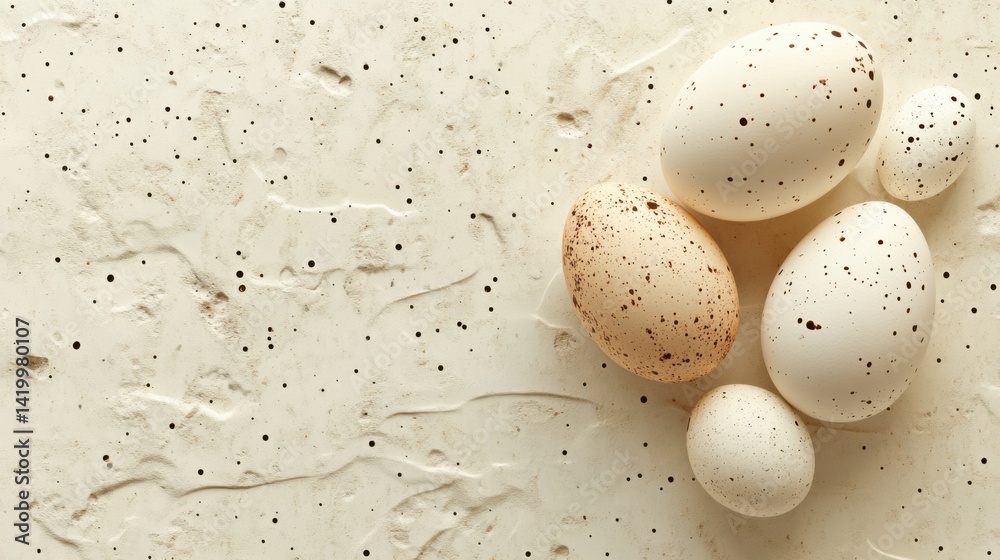 Poster abstract background with soft ecru tones dotted design and eggshell paper texture
