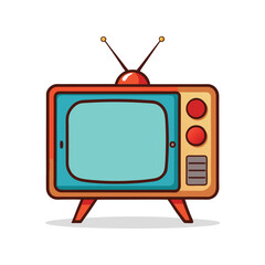 Old Television, Vector Illustration. Retro Electronics, Vintage Screen on a white background 