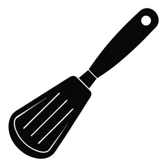 Isolated Black Vector dough scraper WIith White Background