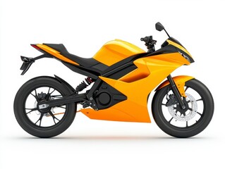 Obraz premium Yellow and black sport motorcycle on white background